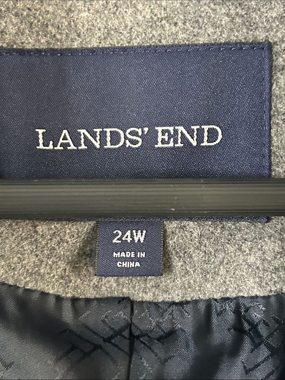Lands' End Gray Double-Breasted Wool-Blend Peacoat - Picture 2 of 12